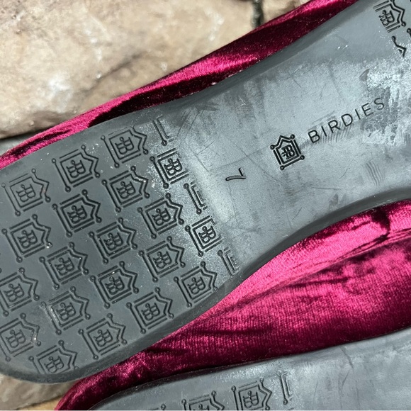 Birdies Heron Crushed Velvet Flat / Wine / SZ 7 - Picture 7 of 8